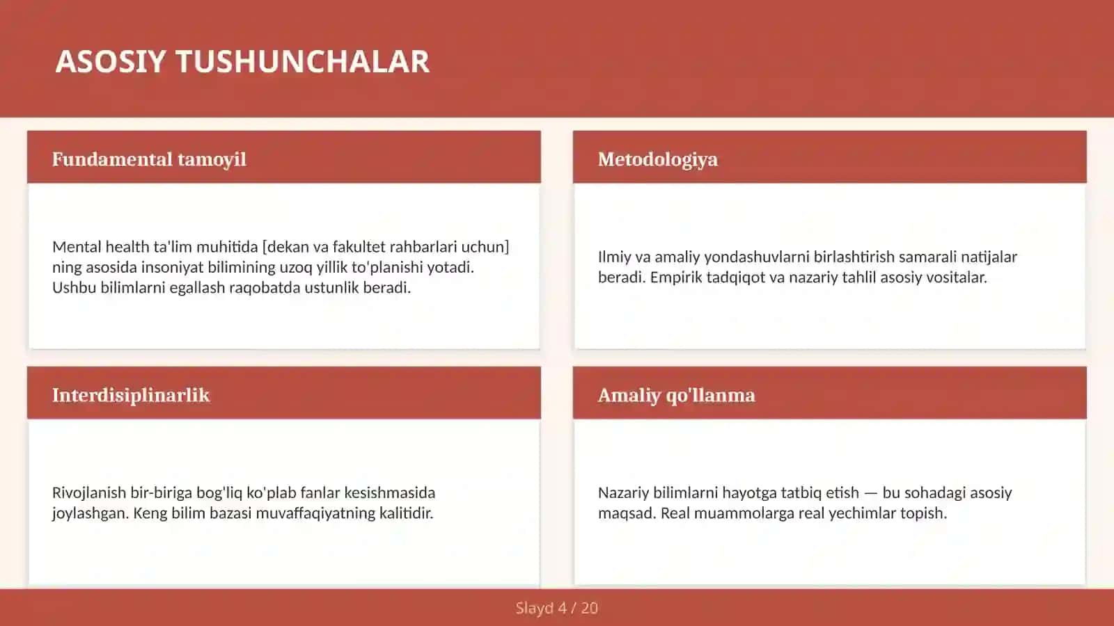 MENTAL HEALTH TA'LIM MUHITIDA [DEKAN VA FAKULTET RAHBARLARI UCHUN] 4