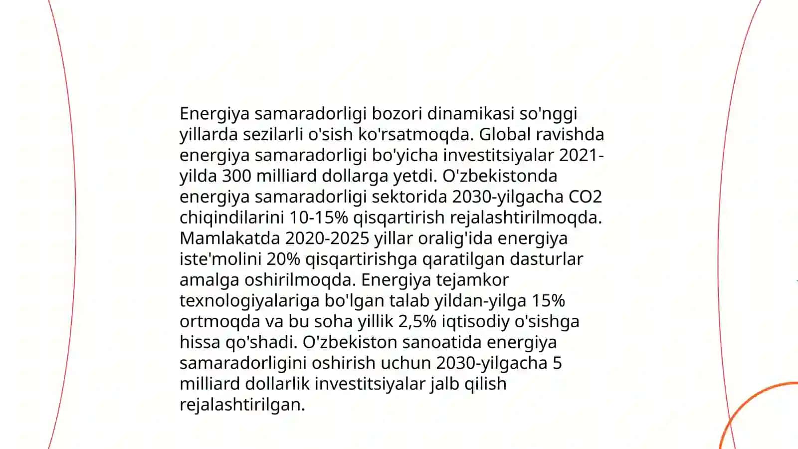Ishlab chiqarish jarayondagi oʼzgarishlarni energiya samaradorlikiga qanday tasir qilishini tahlik qilish 4