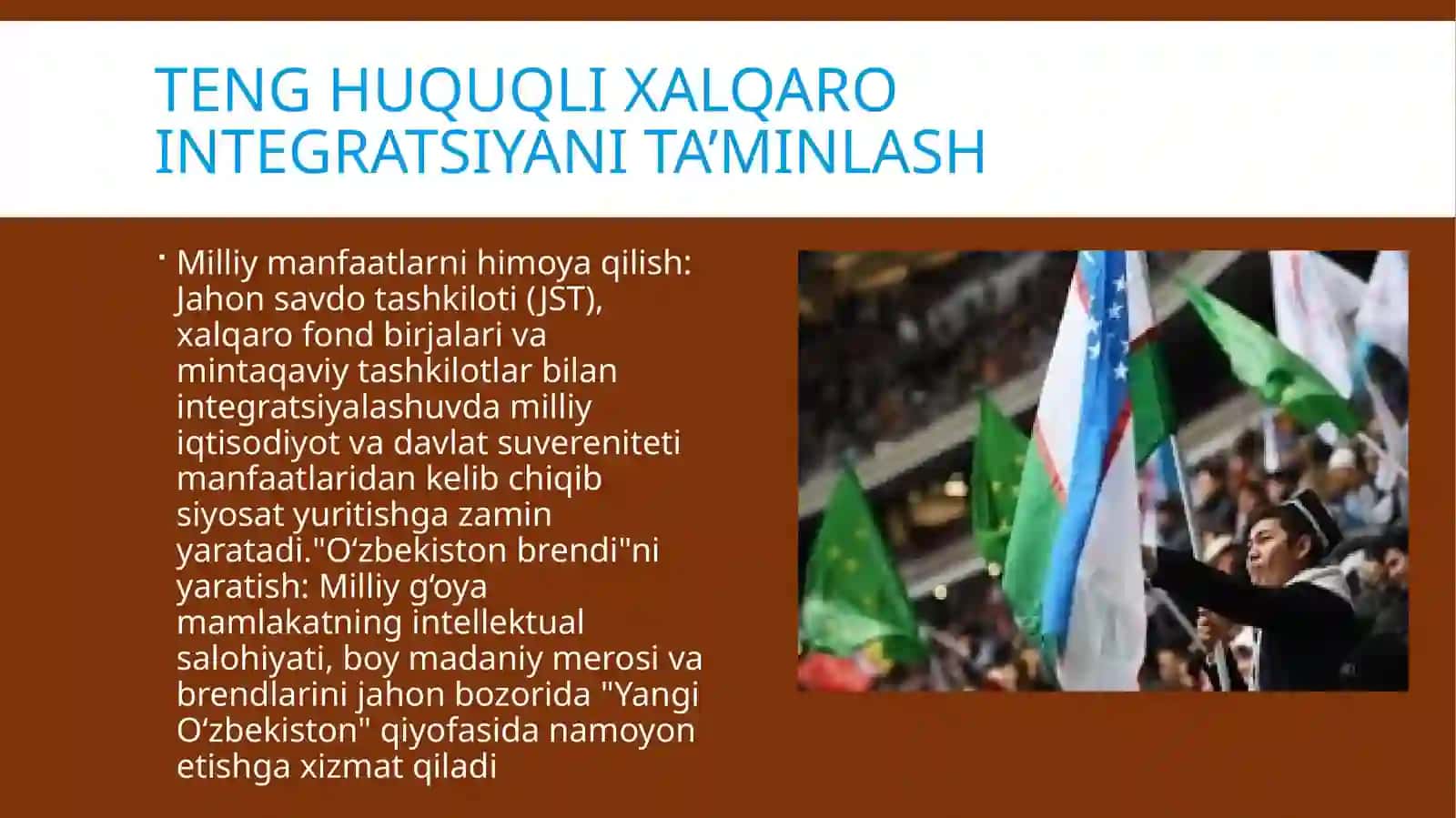Glaballashuv jarayonida o'zbekistonning 4