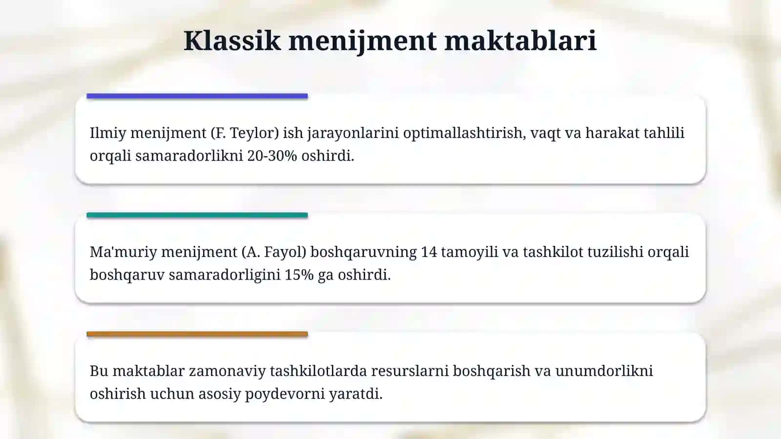 Menijment fani nazariyasi 4