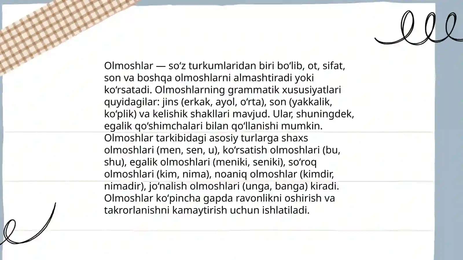 Olmoshning xususiyatlari va turlari 4