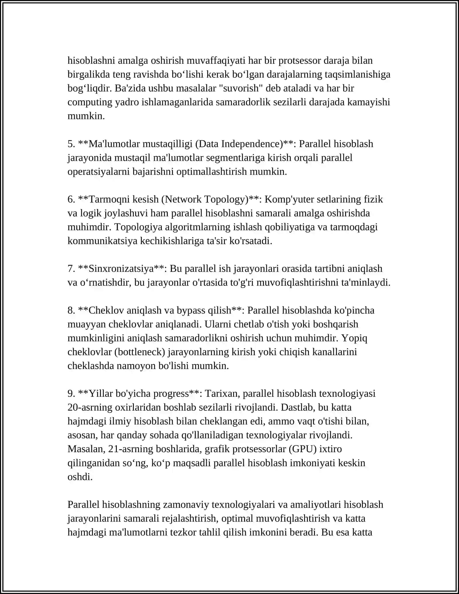 PARALLEL VA DISTRIBYUTER HISOBLASH: PARALLEL VA DISTRIBYUTIV HISOBLASH ORTASIDAGI FARQLAR VA ULARNING QOLLANILISHI 4
