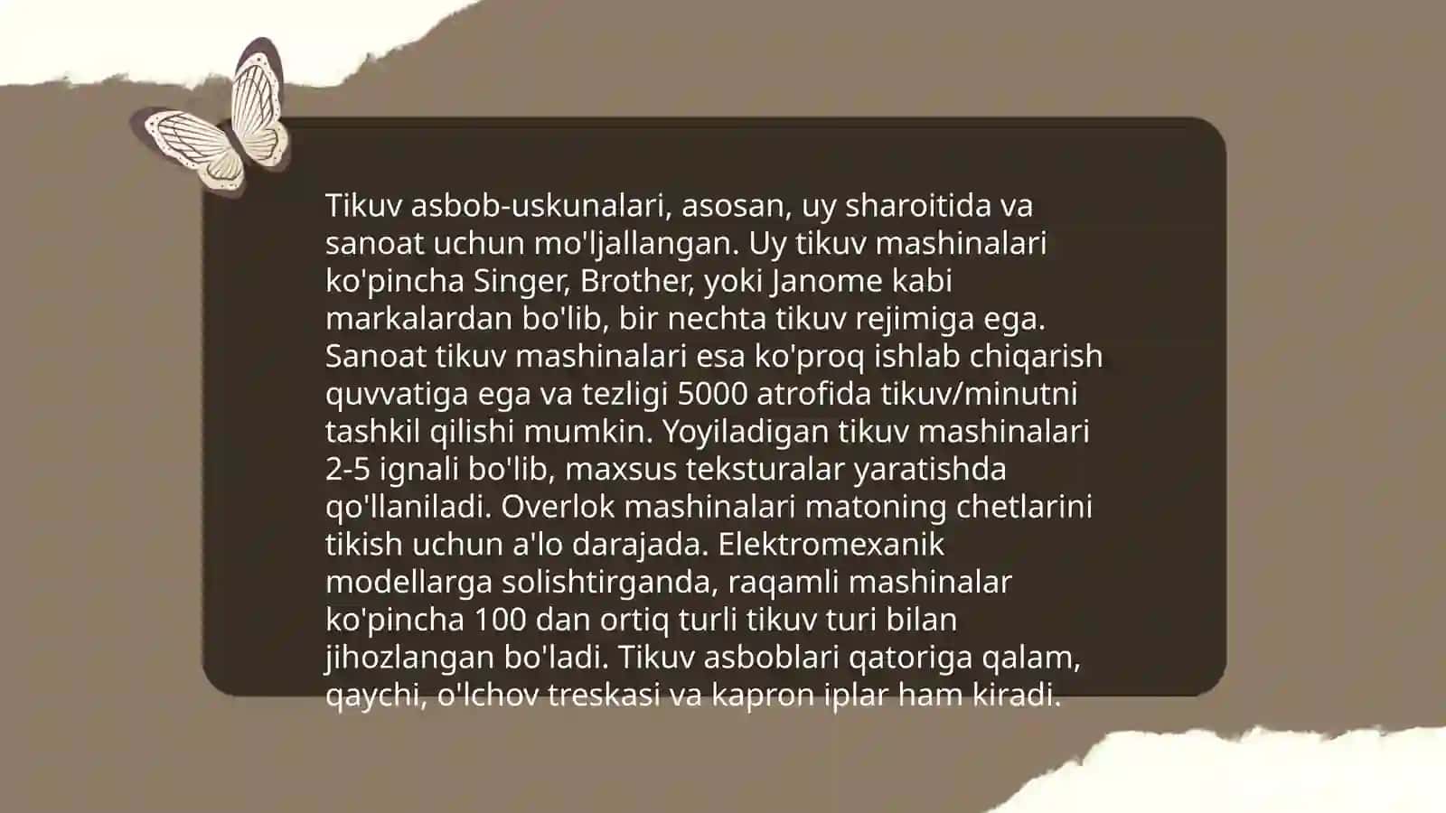 Tikuvchilikning Tarixi 4