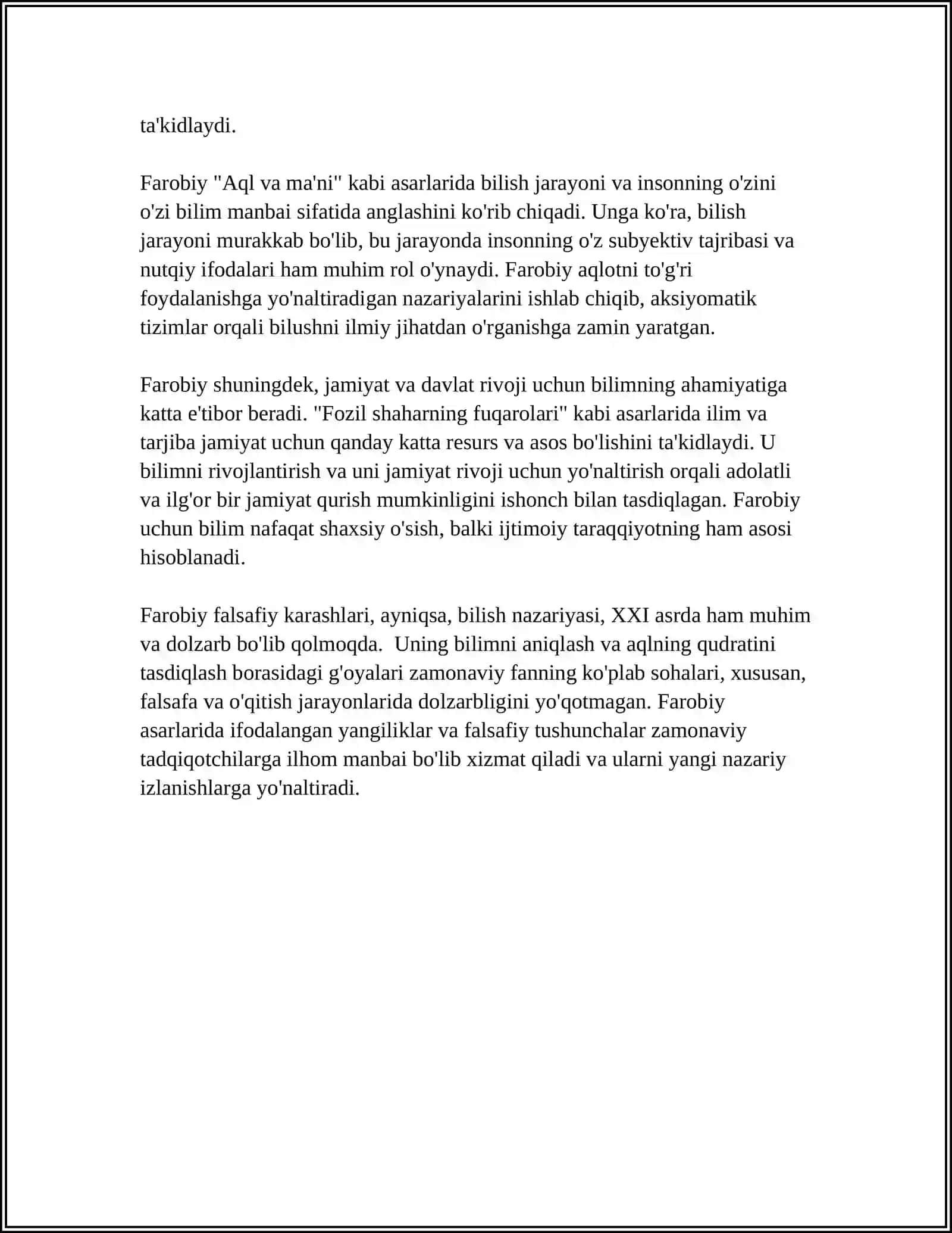 SHARQ FALSAFASIDA FAROBIY, BERUNIY VA IBN SINO QARASHLARI 4