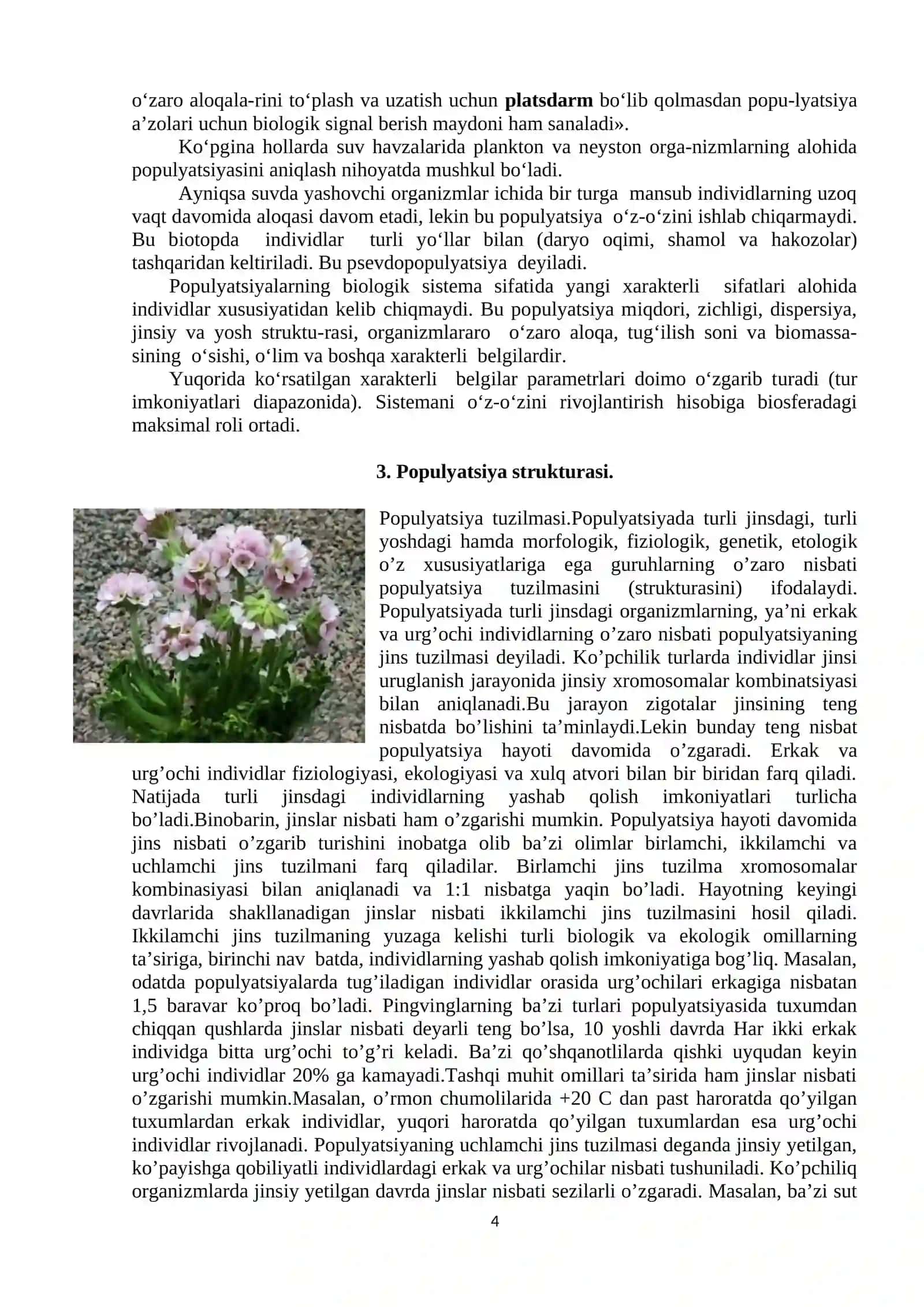 Populyatsiyalarning umumiy tasnifi 4