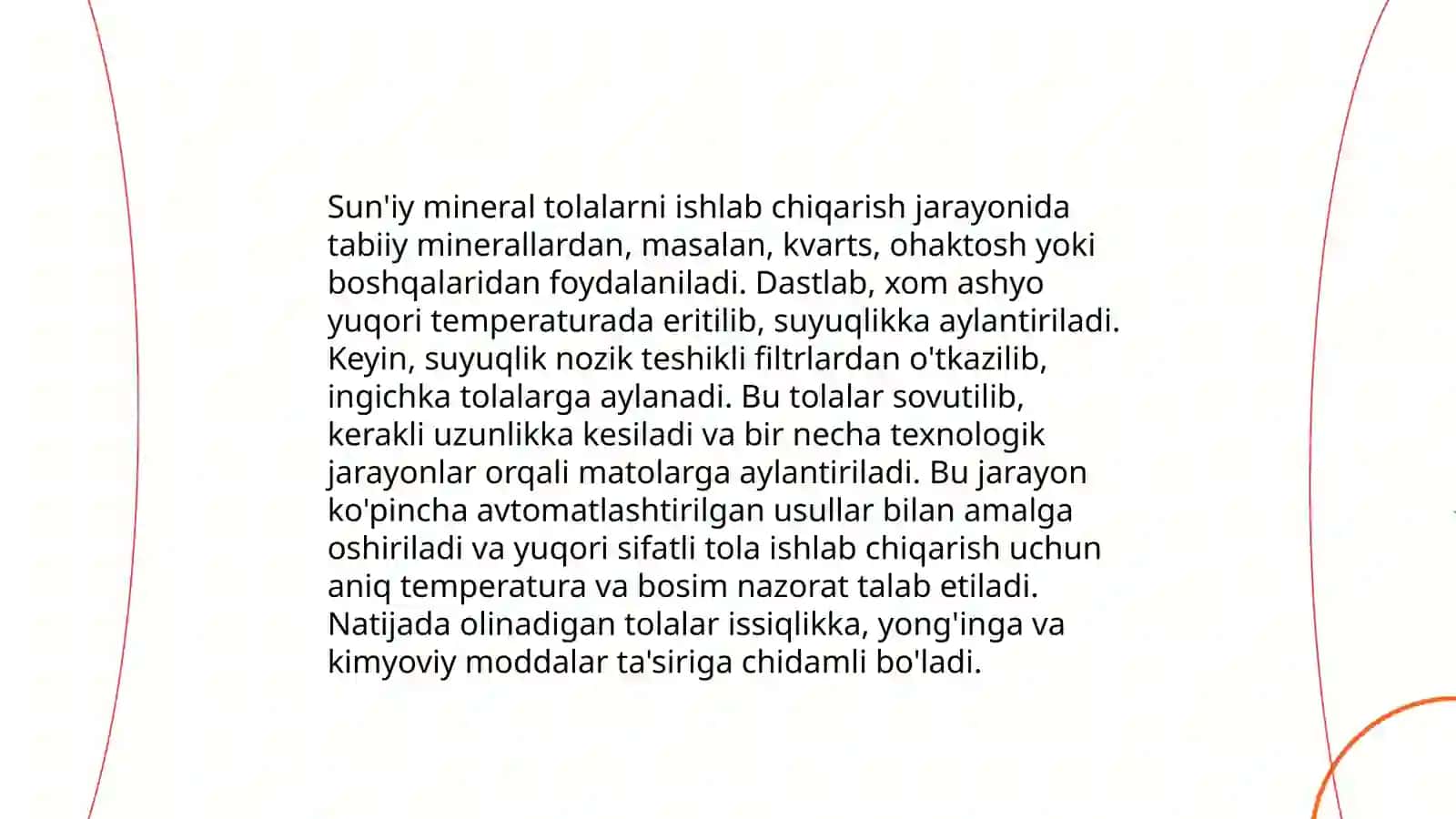 Sun'iy mineral tola va ular asosida issiqlik izolyatsiya mahsulotlari 4