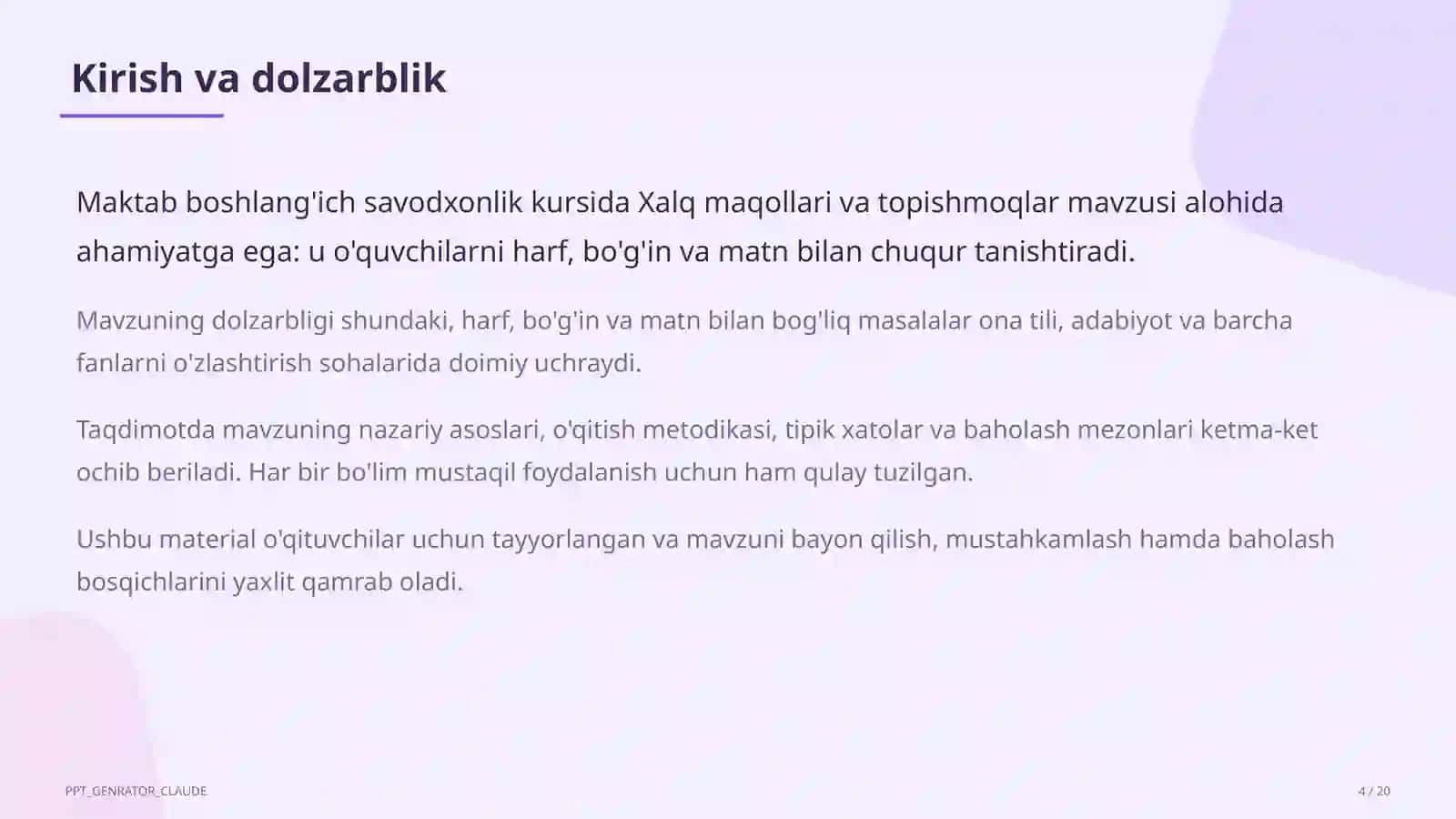 Xalq maqollari va topishmoqlar (2-sinf) 4