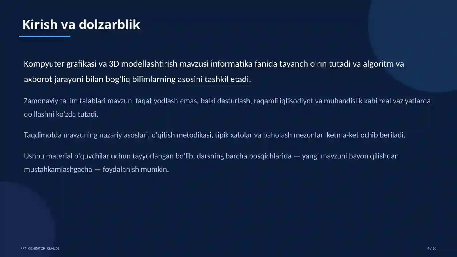 Kompyuter grafikasi va 3D modellashtirish (10-sinf) 4