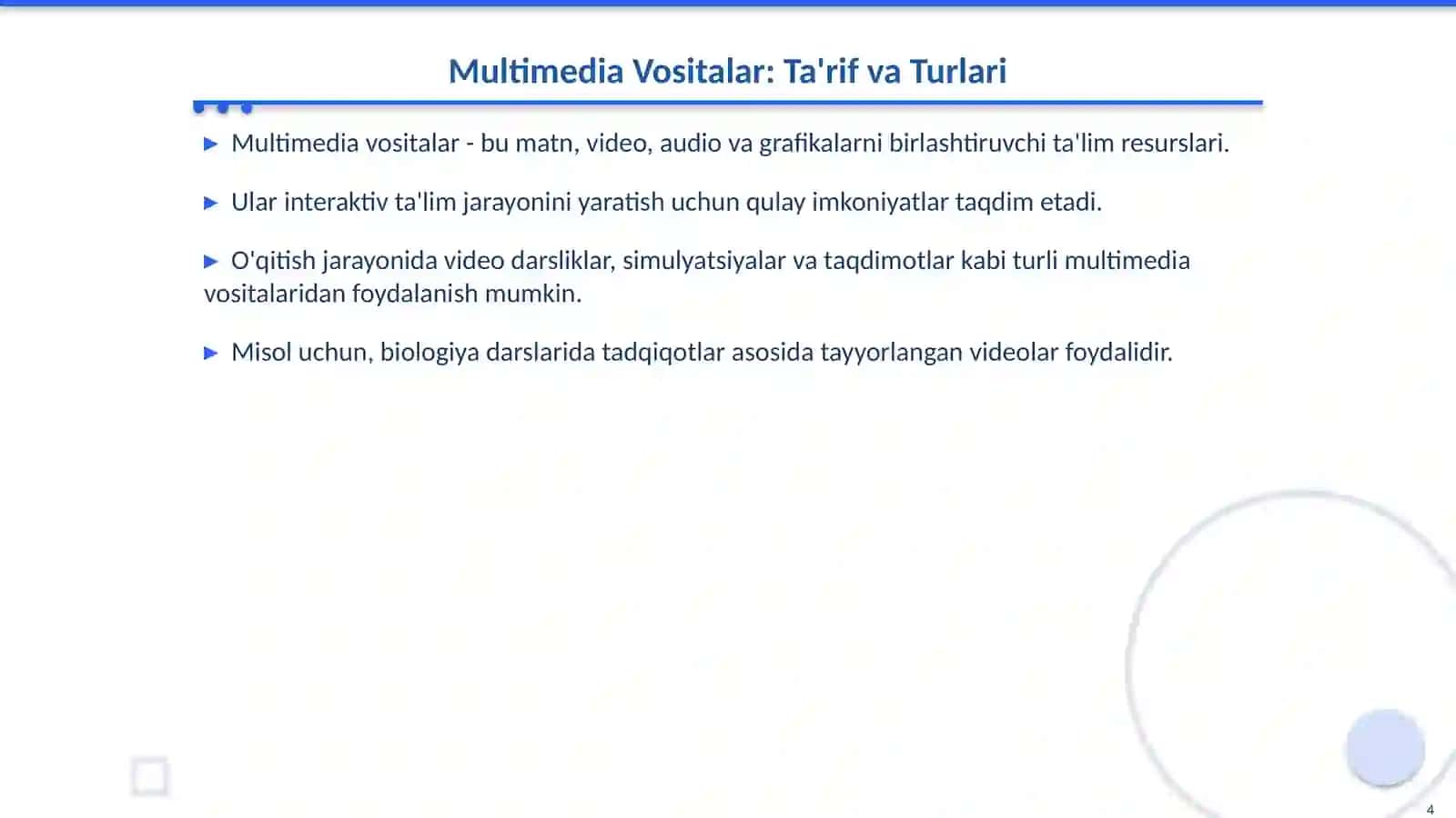Multimedia Vositalar va Didaktik Materiallar: Boshlang'ich Ta'limda Tabiiy Fanlar 4