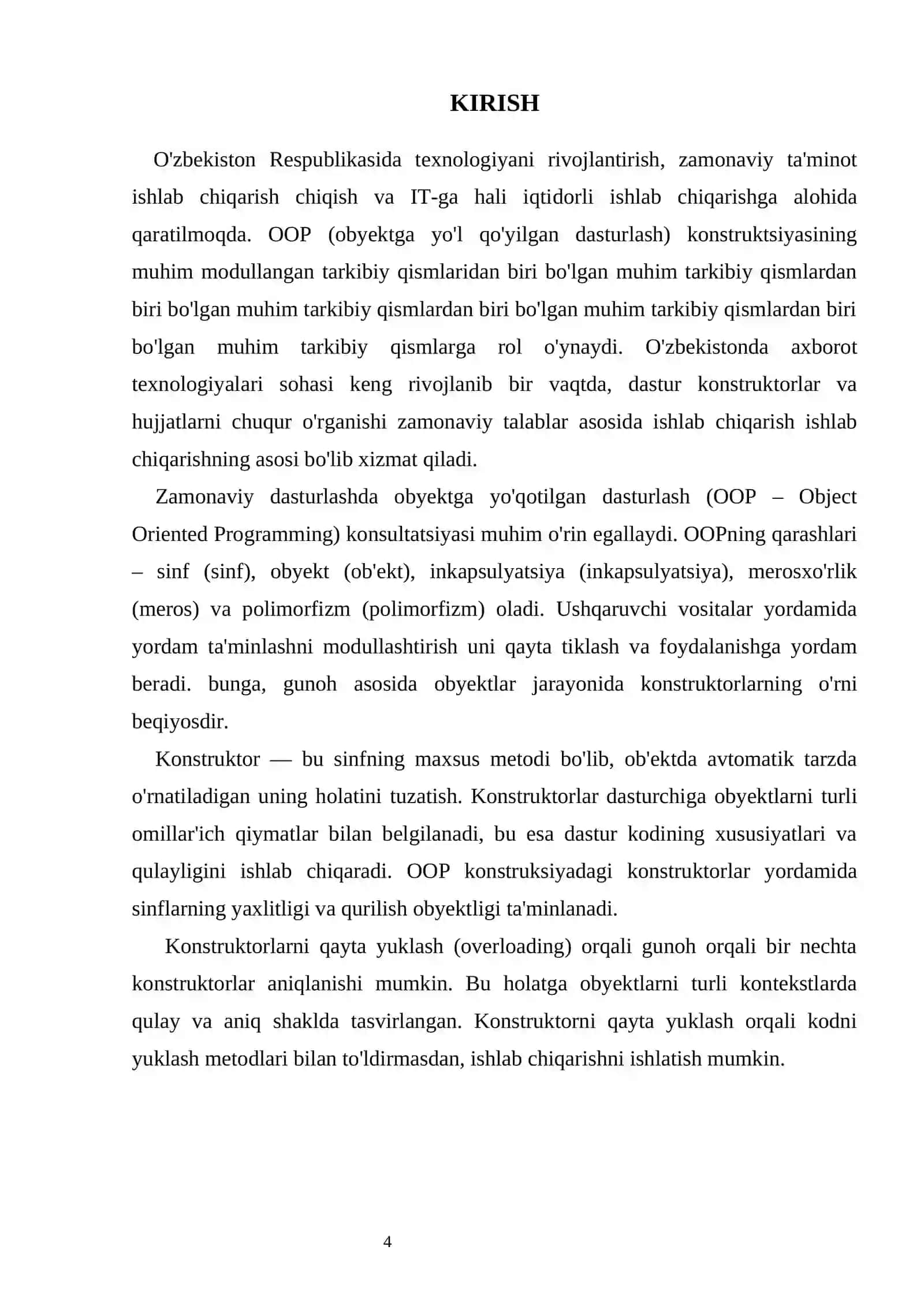 Sinfdagi konstruktor tushunchasi, konstruktorni qayta yuklash 4