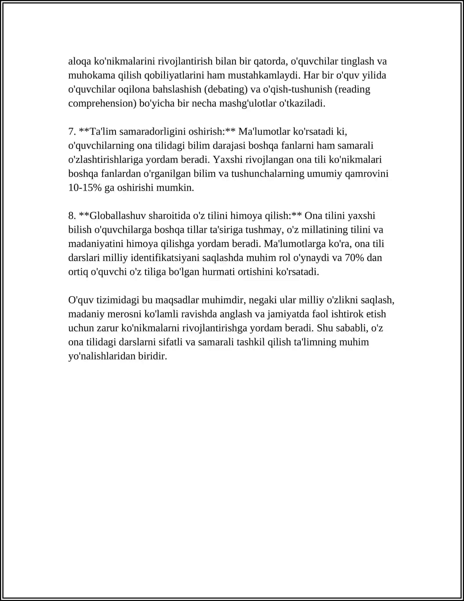 BOSHLANG‘ICH SINFLARDAONA TILI DARSLARI NINTENDO TURLARI VA ULARGA QO'YILGAN TALABLAR 4