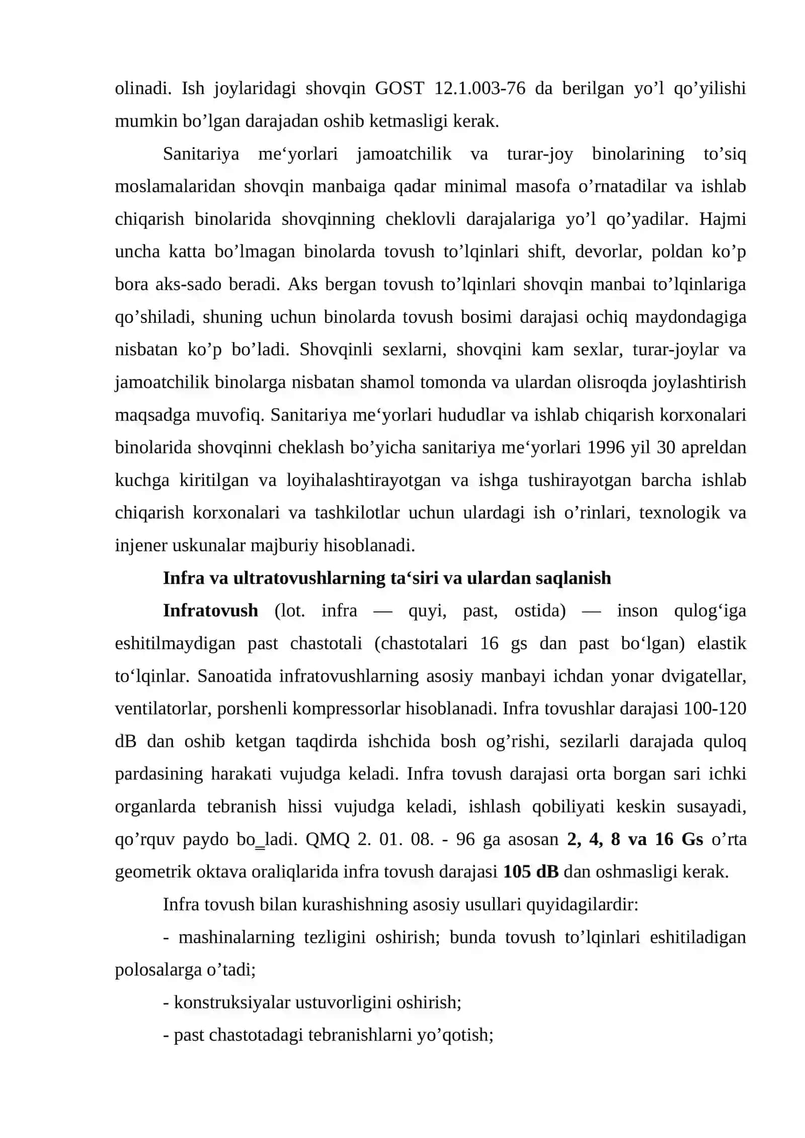 MA’RUZA. ISHLAB CHIQARISHDA SHOVQIN, INFRATOVUSH VA ULTRATOVUSH 4