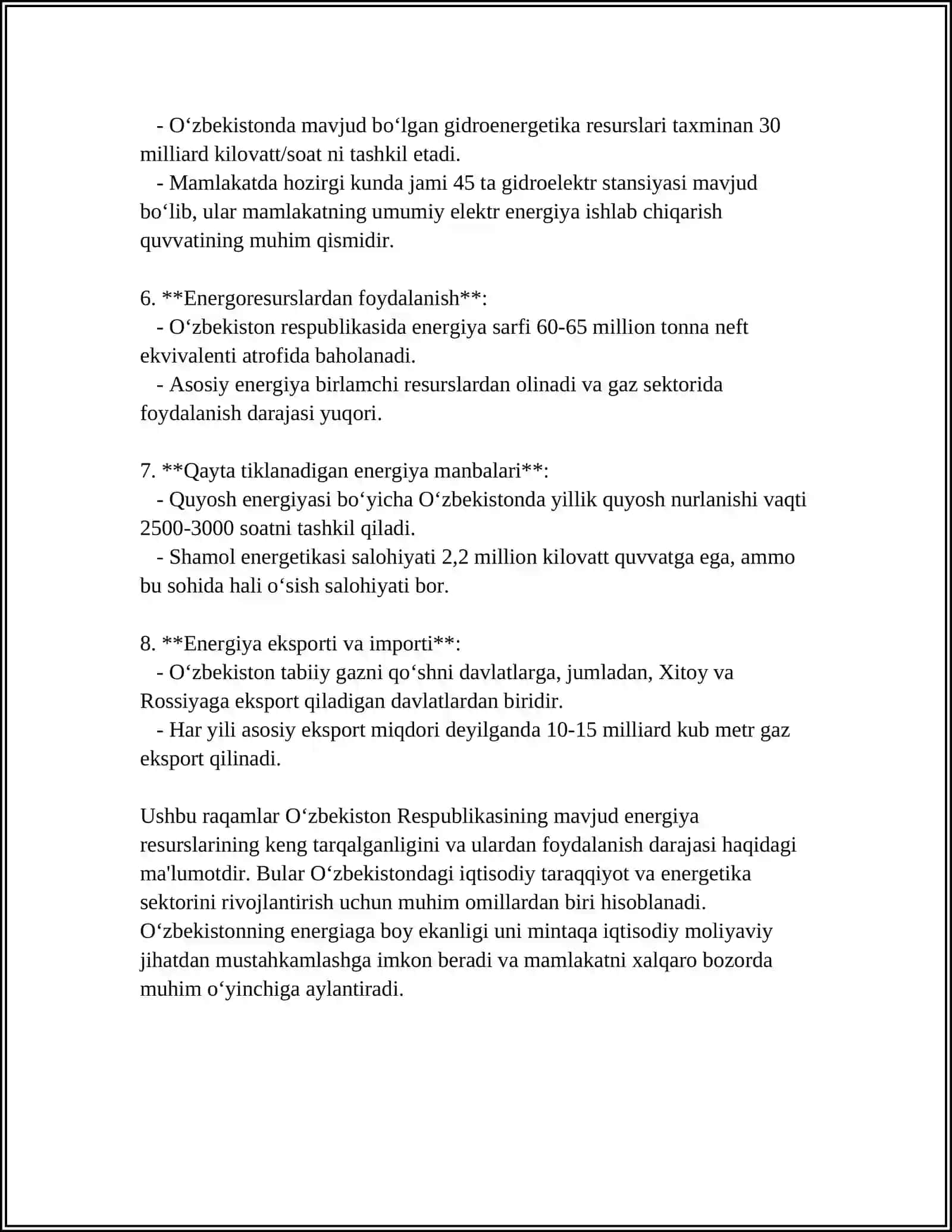 O‘ZBEKISTON RESPUBLIKASI OLIY TA’LIM FAN VA INNOVATSIYA VAZIRLIGI TOSHKENT KIMYO TEXNOLOGIYALARI YANGIYER FILYALI MUSTAQIL ISH 4