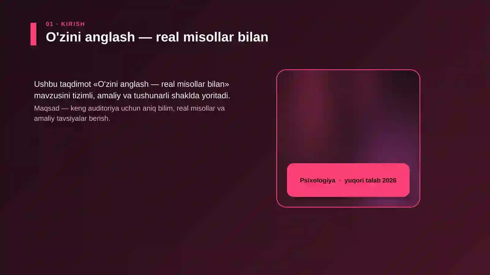 O'zini anglash — real misollar bilan 4