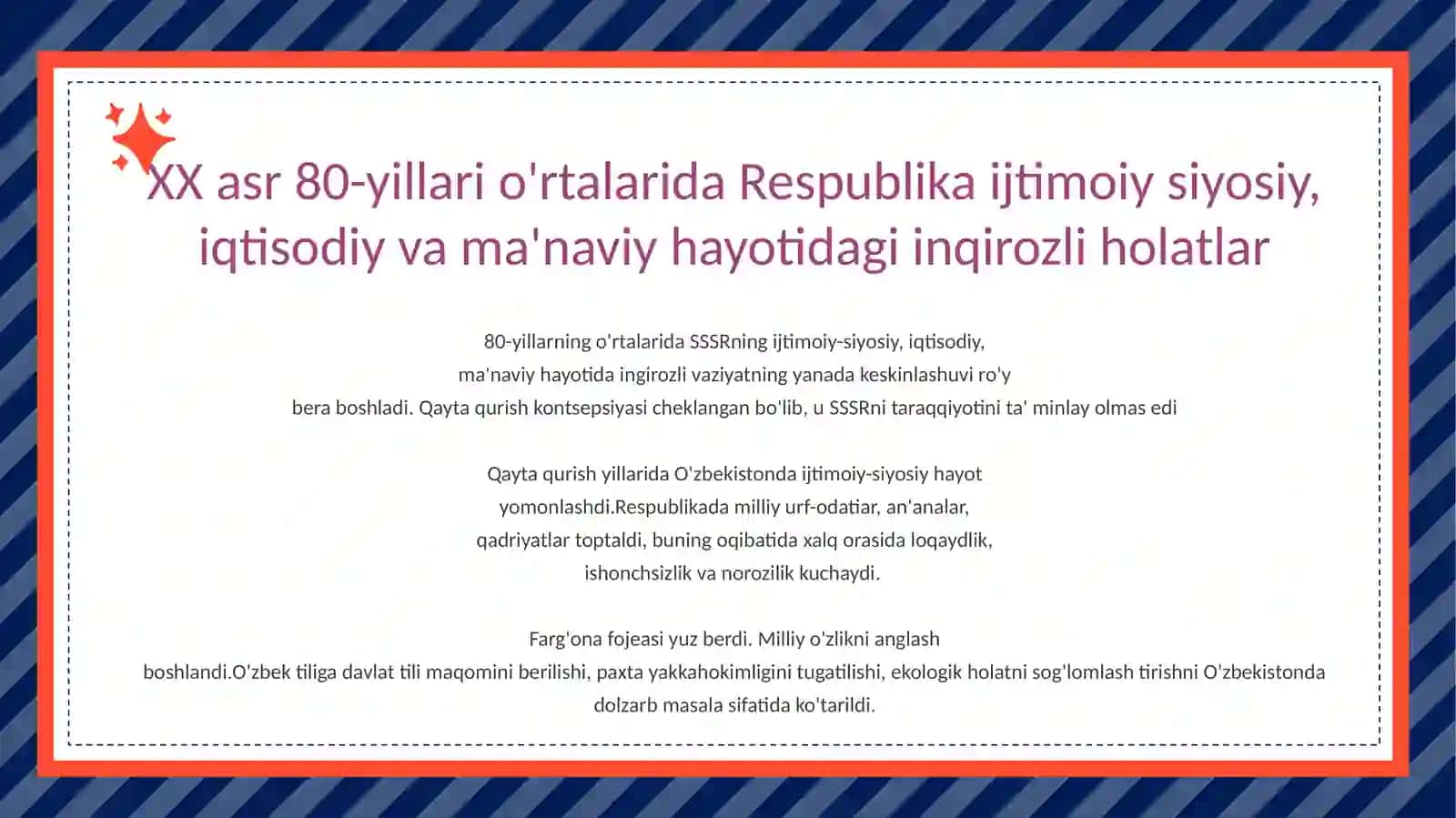 Mustagillikka erishish arafasida 4