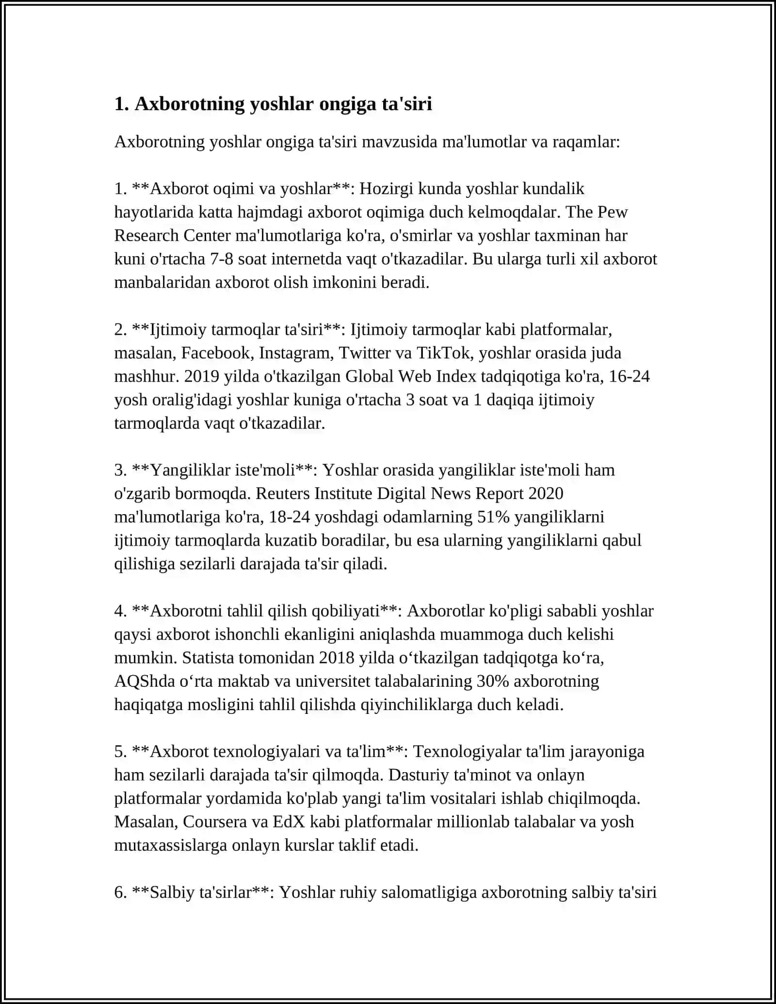 Axborotning yoshlar ongiga salbiy va ijobiy ta’siri 4