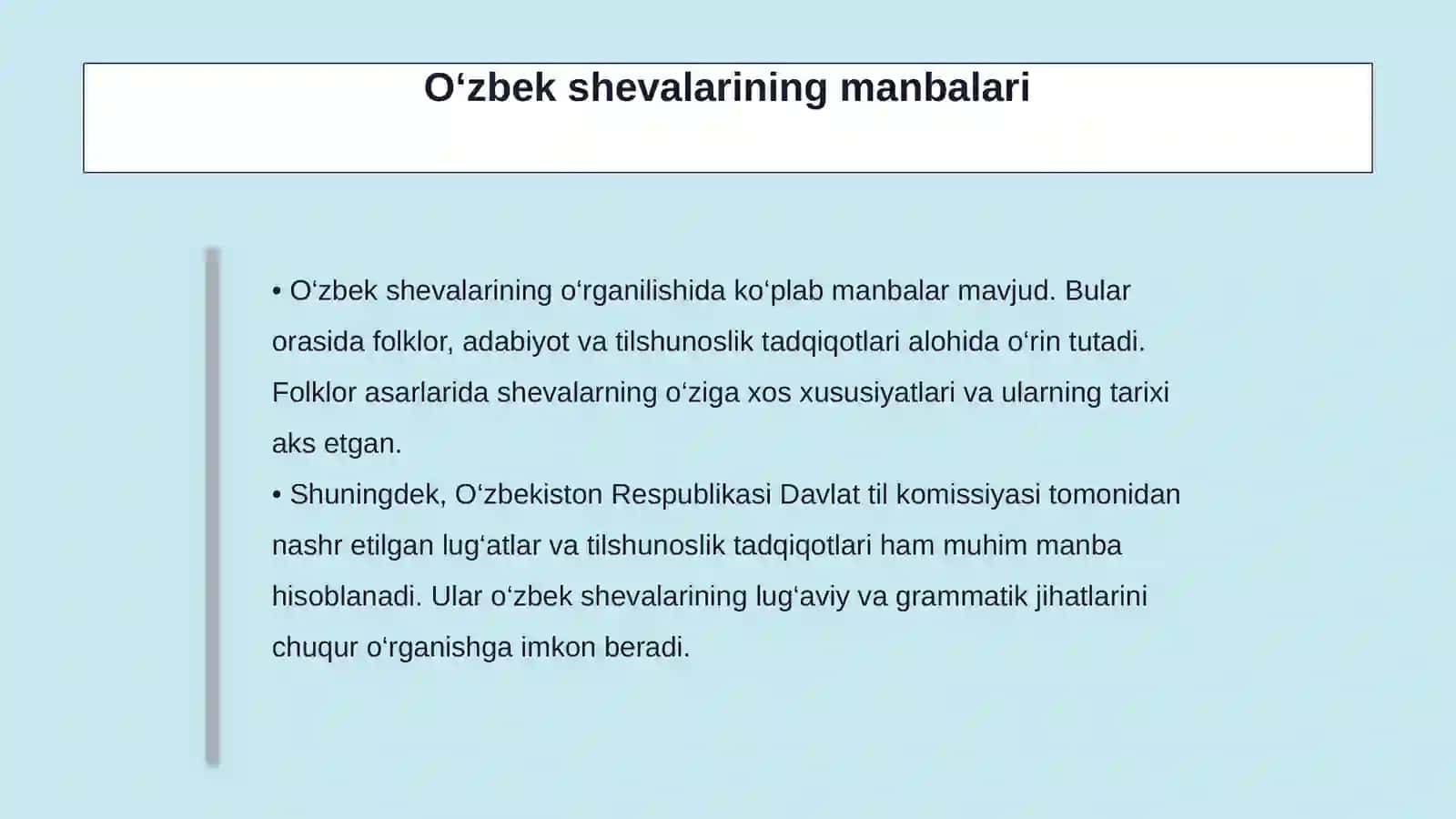 O‘zbek shevalarining o‘rganilish tarixi 4