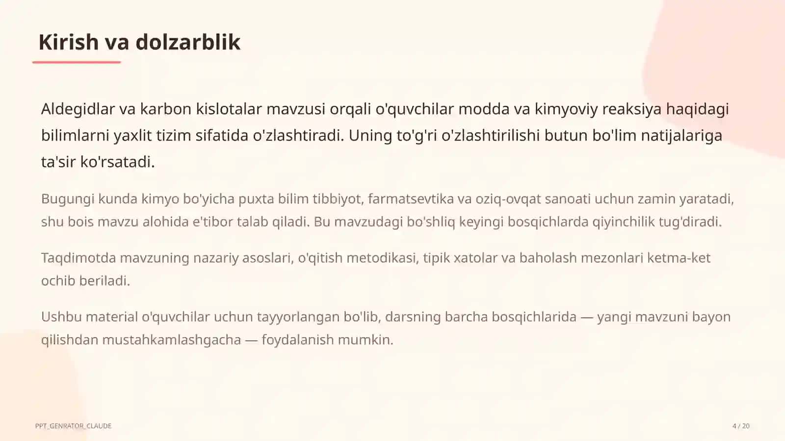 Aldegidlar va karbon kislotalar (10-sinf) 4
