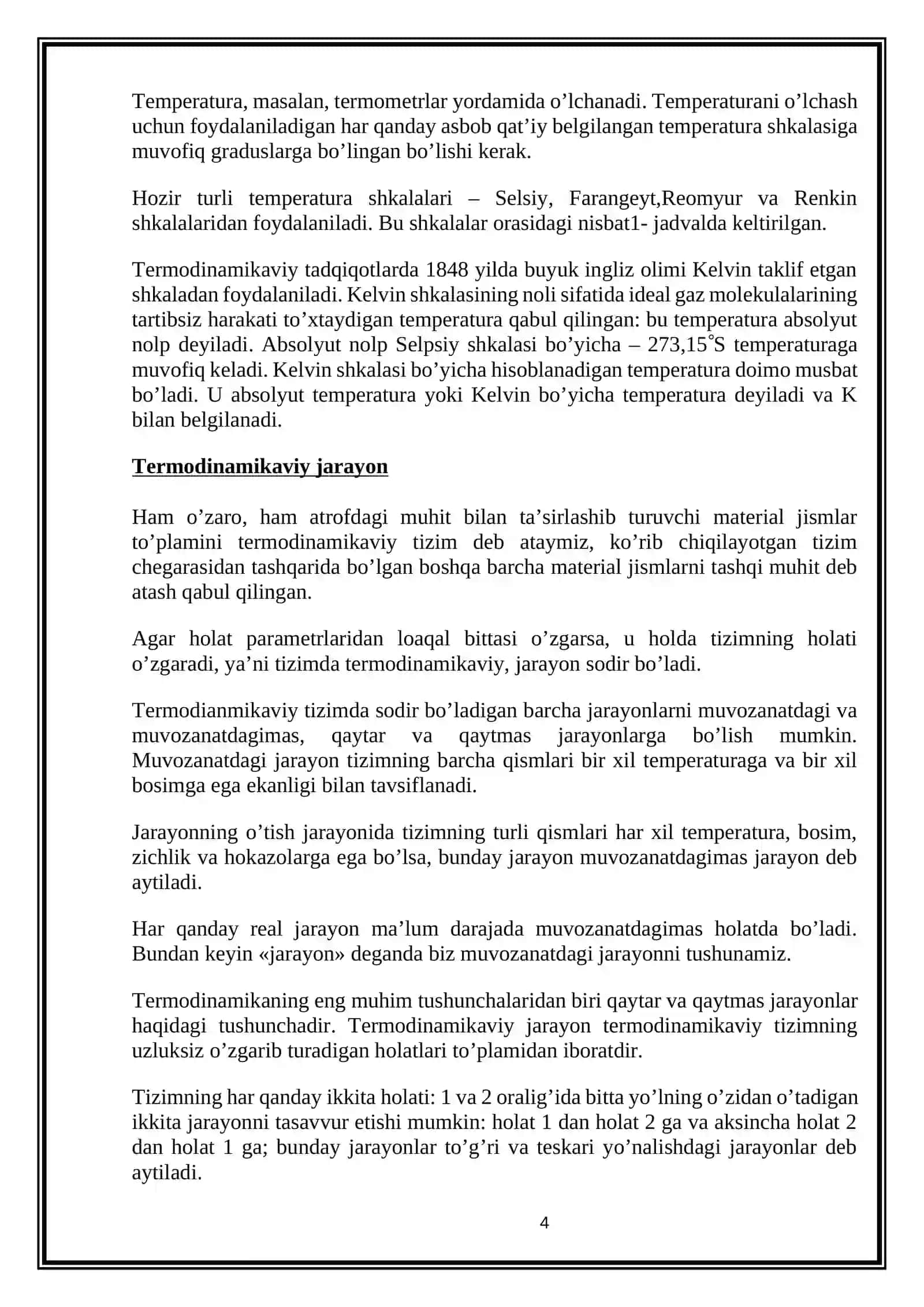 Termodinamik muvozanatda bo’lmagan tizimlarda ko’chish hodisalari 4