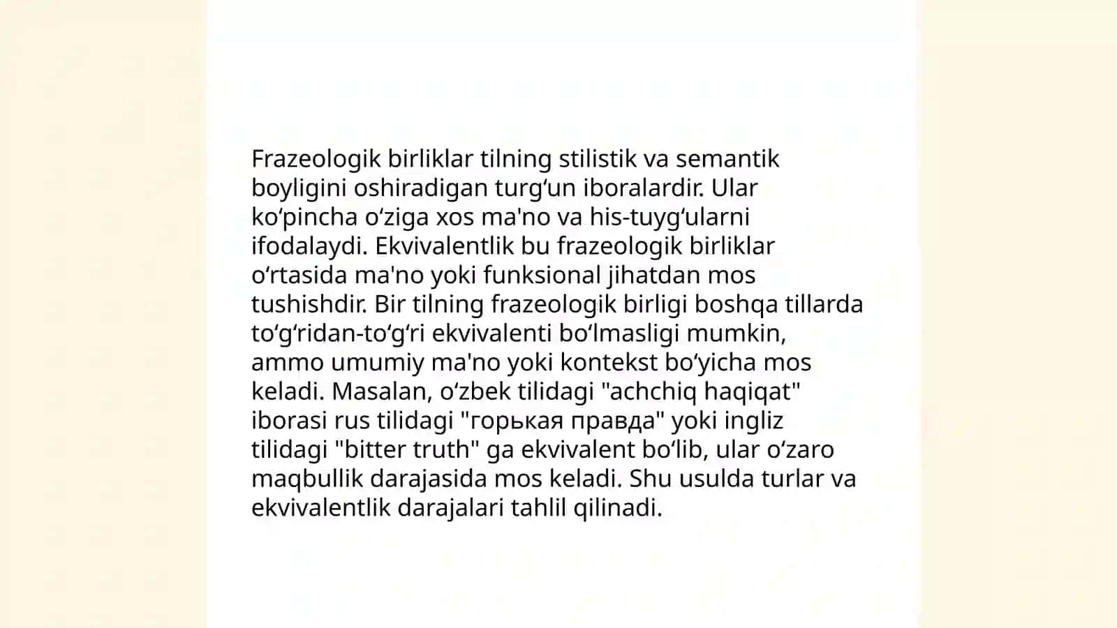 Frazeologiya. Frazeologik ekvivalent hodisa 4