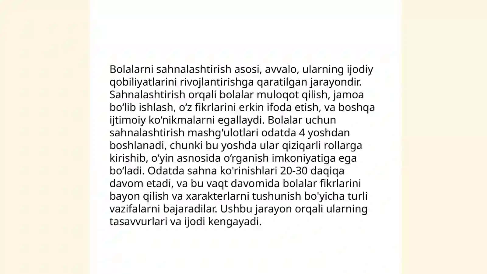 Sahnalashtirish faoliyatida bolalarda aktyorlik qobiliyati 4