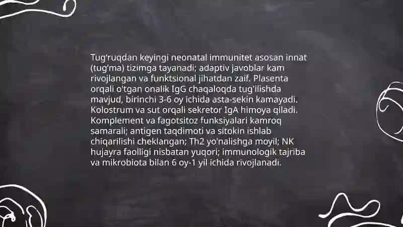 Immun tizimining shakllanishi va yoshga qarab oʻzgarishi 4
