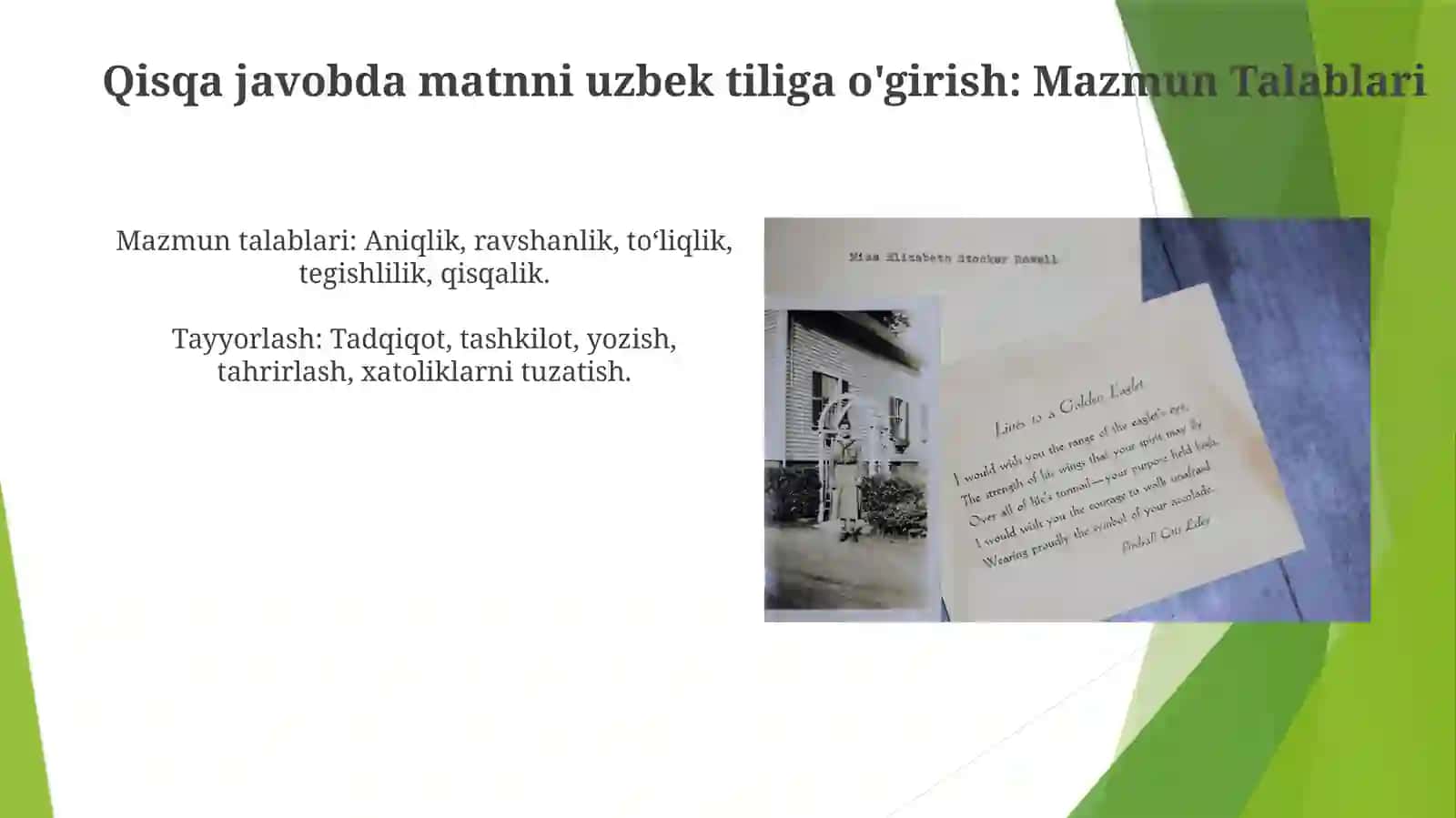 Maʼlumot-axborot hujjatlari turlari va tayyorlanishida qoʻyiladigan talablar 4