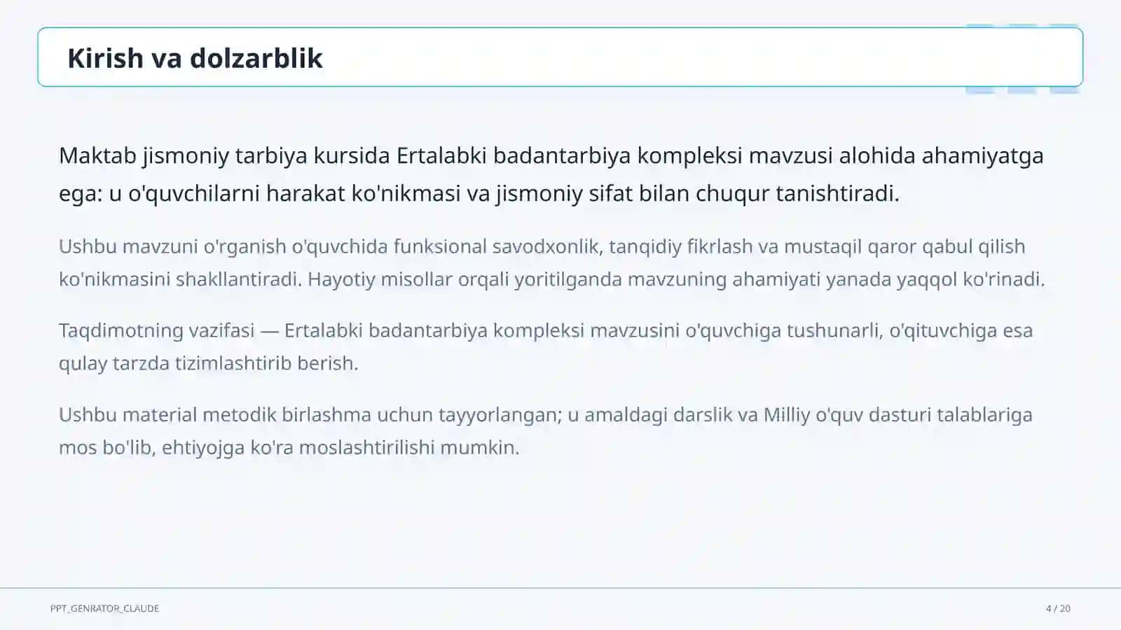 Ertalabki badantarbiya kompleksi (1-sinf) 4