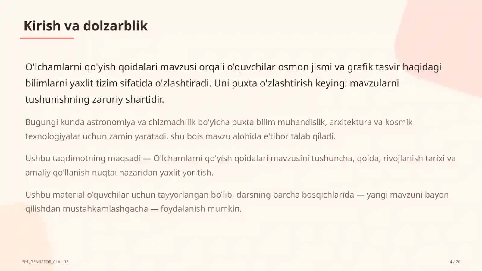 O'lchamlarni qo'yish qoidalari (8-sinf) 4