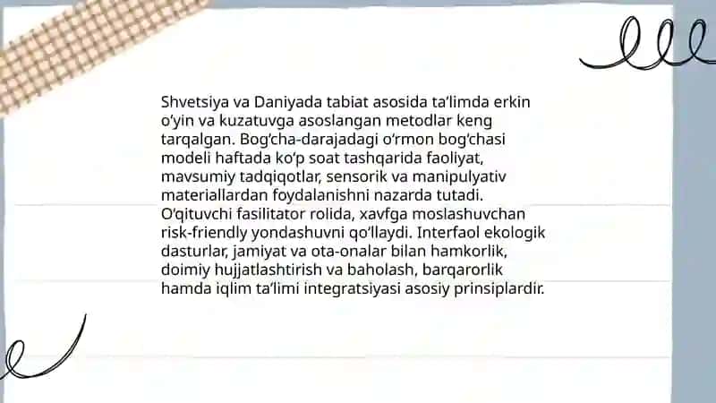 Xorijiy mamlakatlarda tabiat bilan tanishtirish dasturlari Maktabgacha taʼlim tashkilotlarida 4