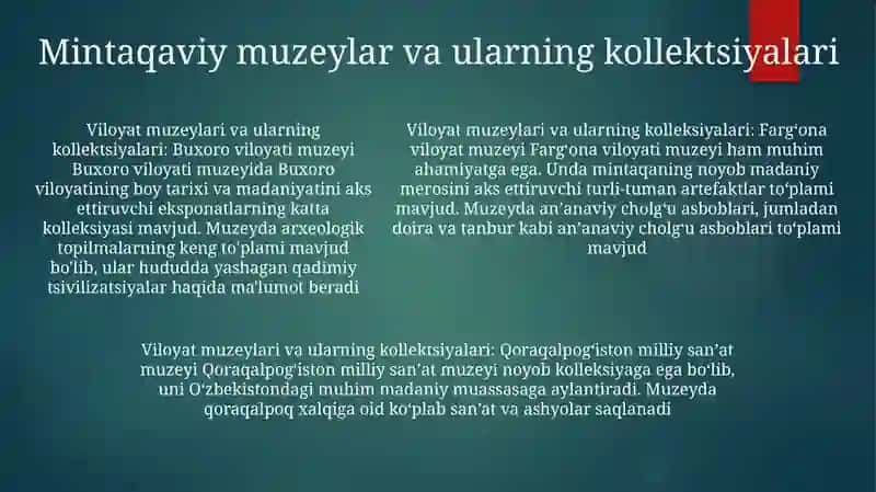 O'Zbekiston Muzeylari 4