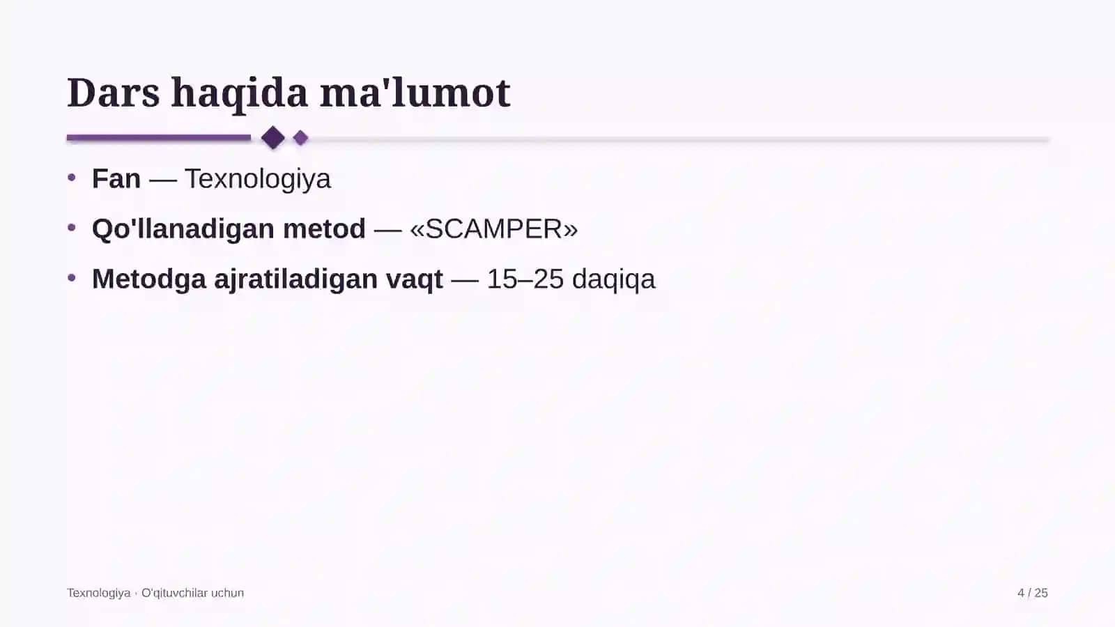 texnologiya darslarida scamper metodidan foydalanish 8517 4