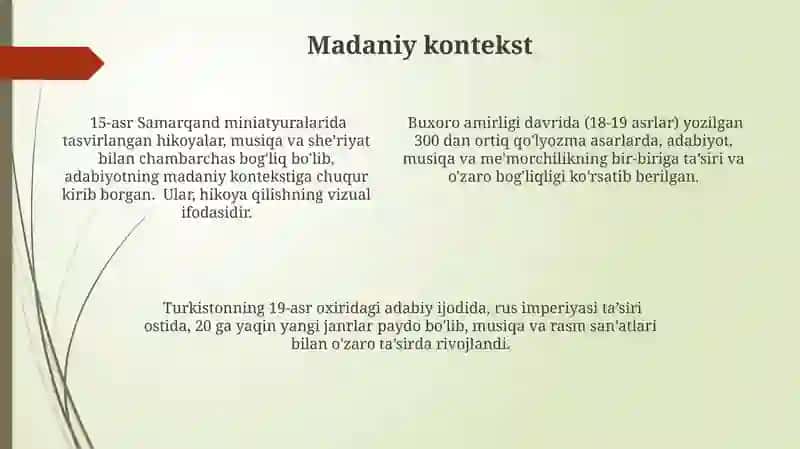 Badiiy adabiyotning o'ziga xosligi 4