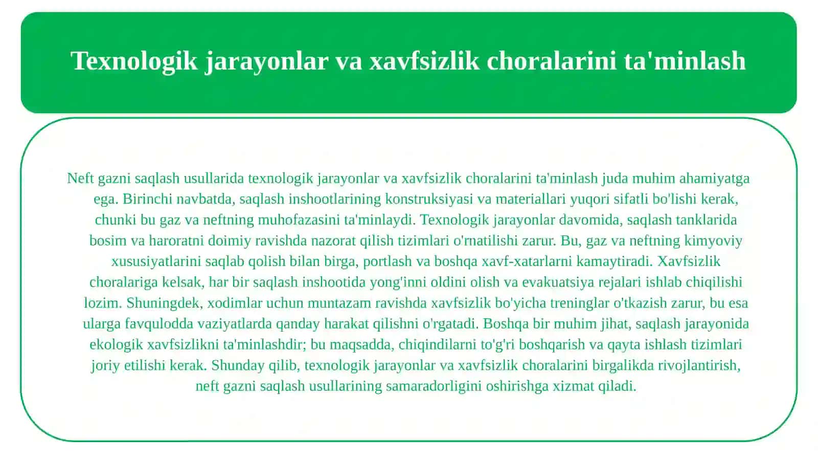 Neft gazni saqlash usulari 4