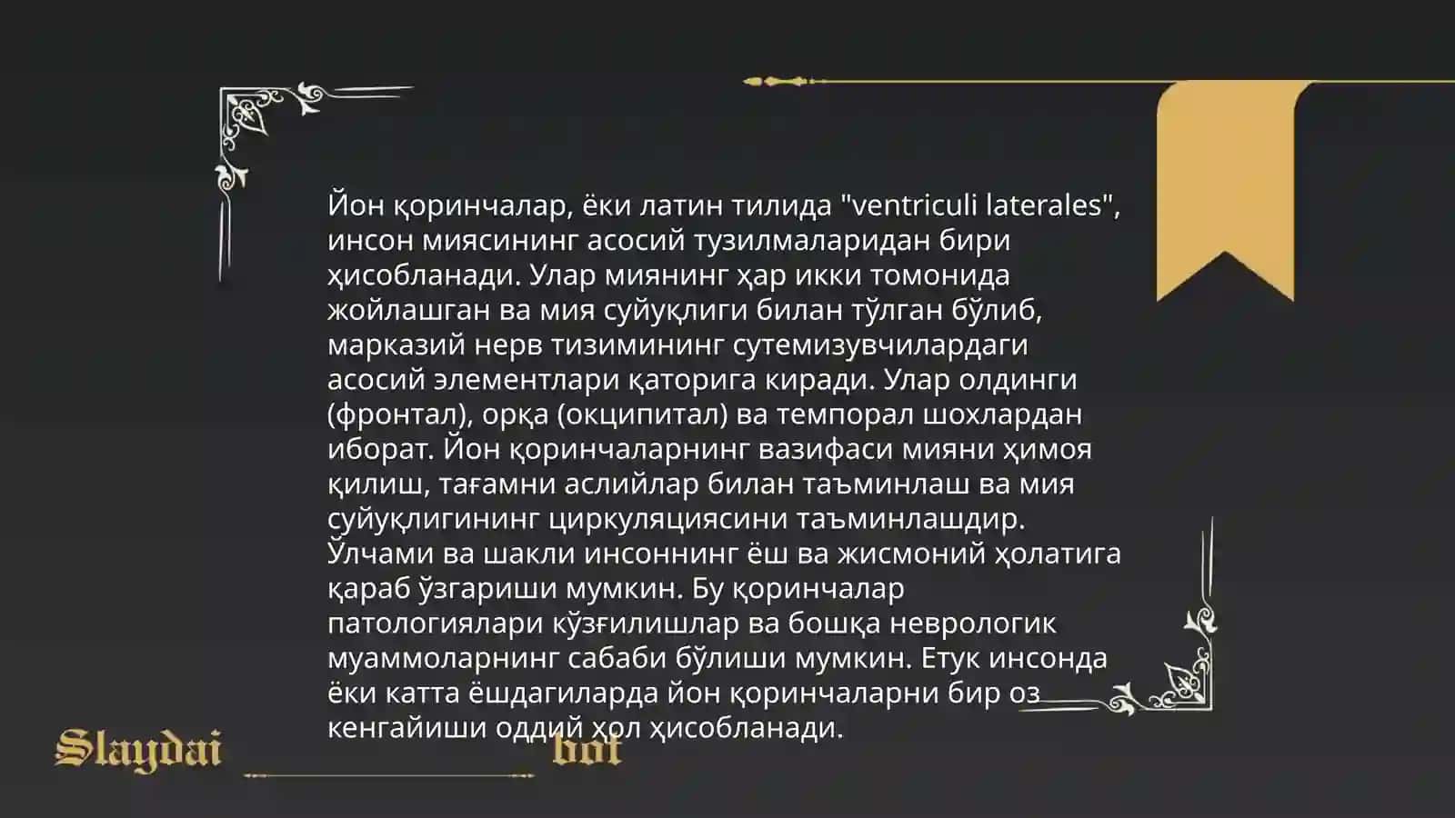 Yon qorinchalarning variant anatomiyasi klinik ahamiyati 4