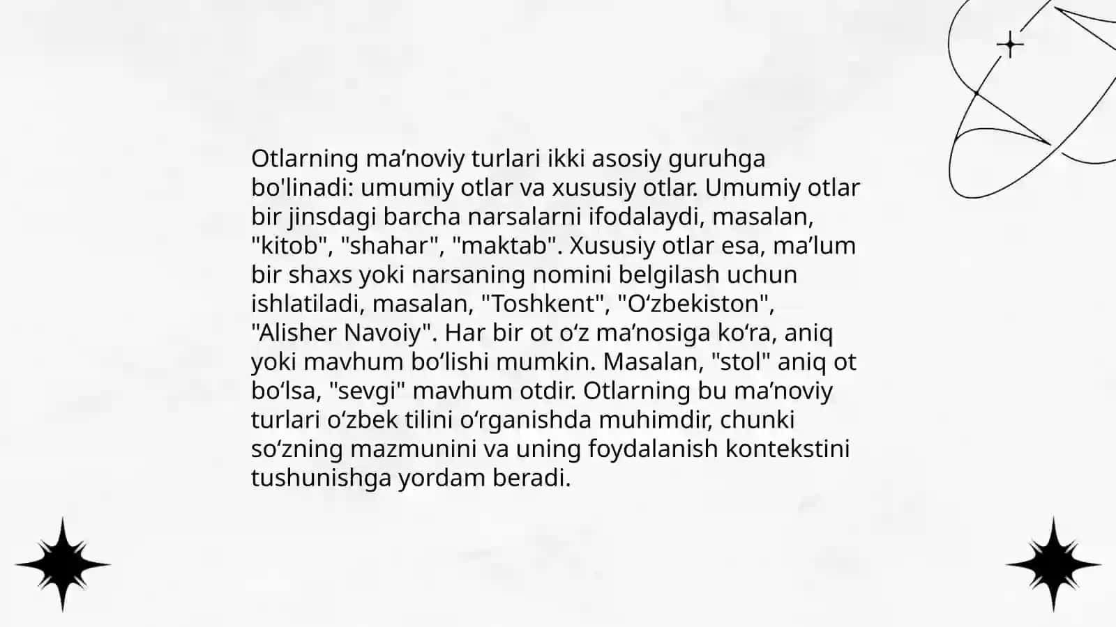 Shevalarda mustaqil so' z turkumlariga xos xususiyatlar 4
