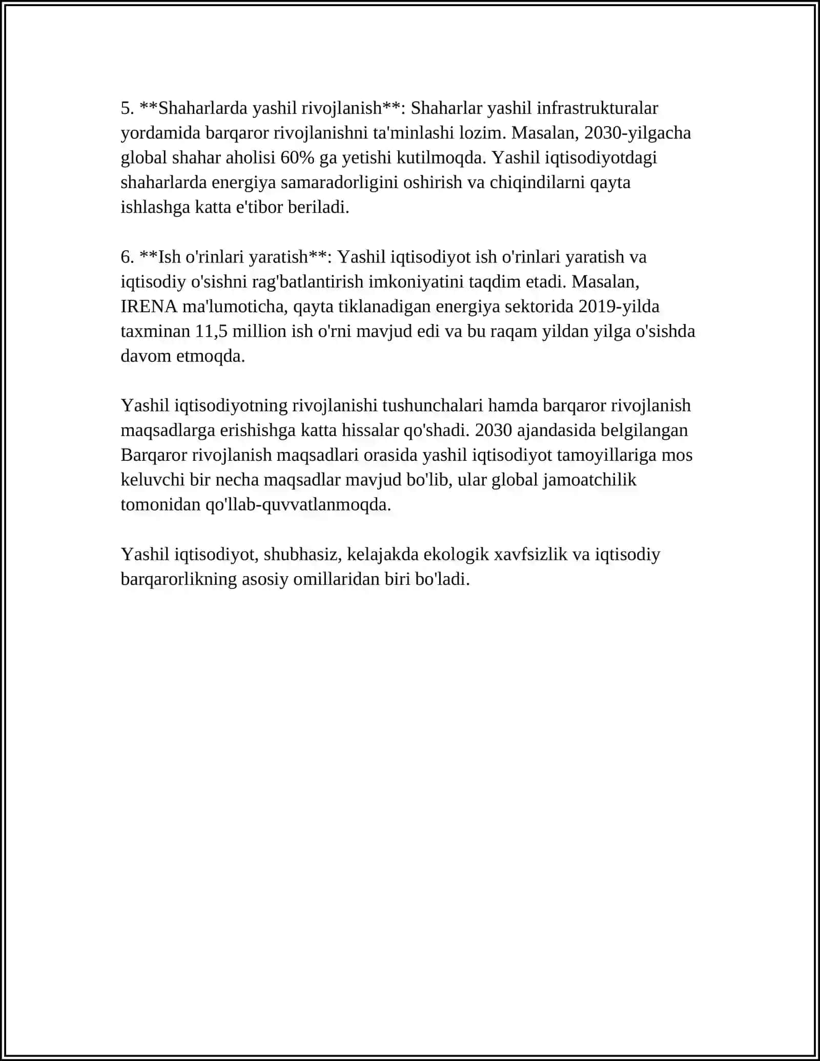 RIVOJLANAYOTGAN MAMLAKATLARDA YASHIL IQTISODIYOTGA O'TISH TAJRIBASI 4