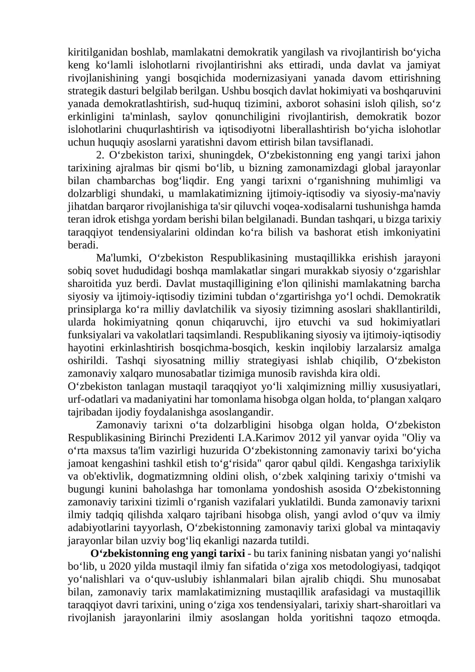 O‘zbekistonning eng yangi tarixi 4