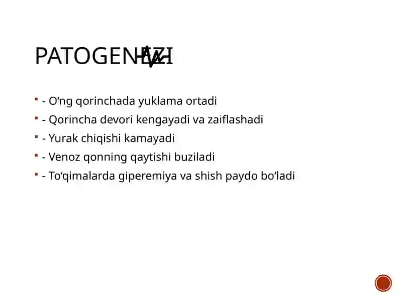 O‘NG QORINCHA YETISHMOVCHILIGI: ETIOLOGIYASI, PATOGENEZI, KLINIK MANZARASI VA EKG O‘ZGARISHLARI 4