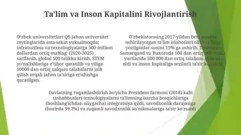 O'zbekiston Respublikasining xalqaro reyting va indekslardagi o'rni va nufuzini ortib borishi 4