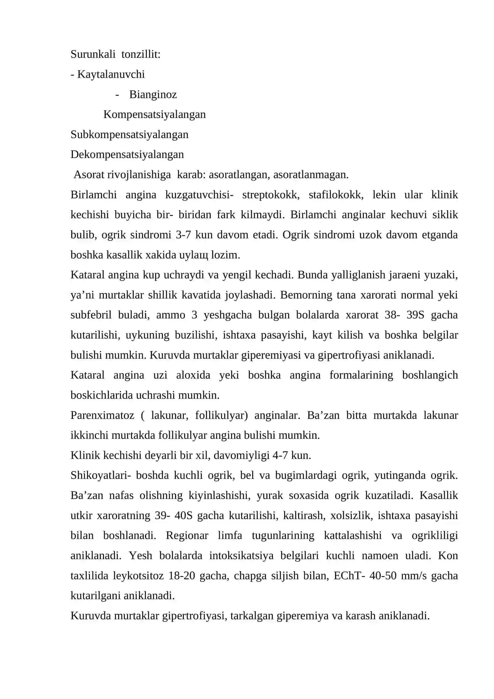 Respirator va angina bilan kechadigan kasalliklar erta va differensial diagnostikasi 4