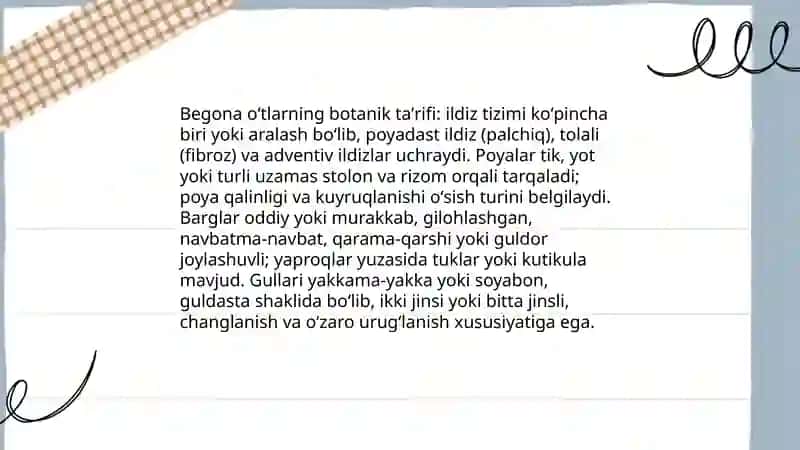 Begona oʻtlar biologik guruhlari va botanik taʼrifi 4