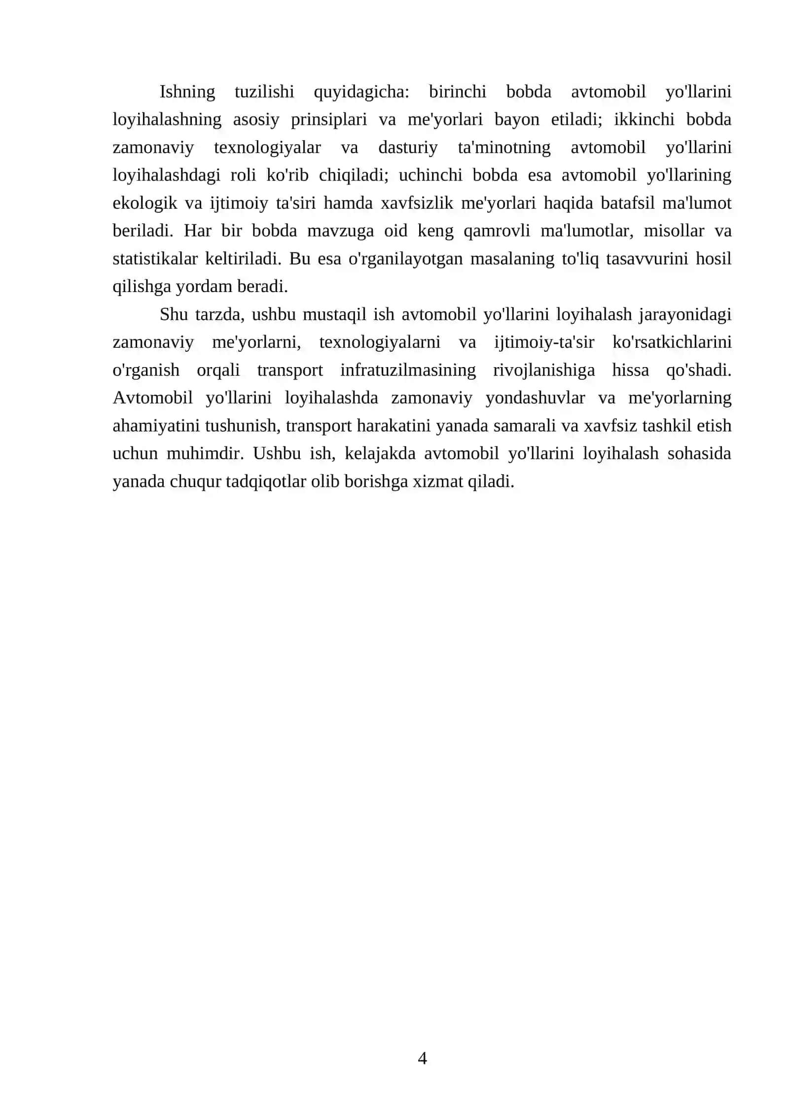 Avtomobil yollarini loyihalashni zamonaviy me'yorlari 4