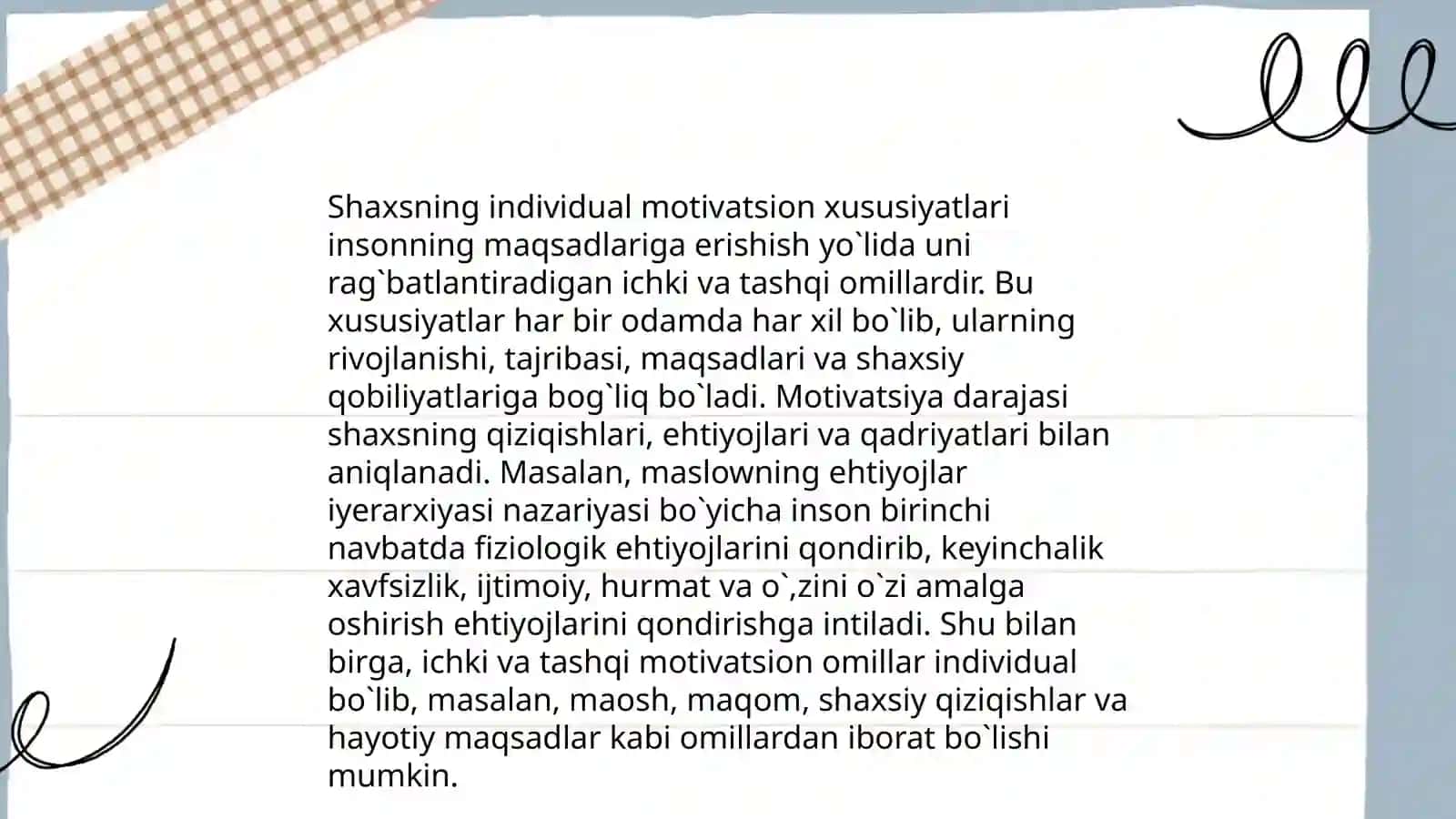 Motivatsion jarayonlarning psixodiagnostikasi 4
