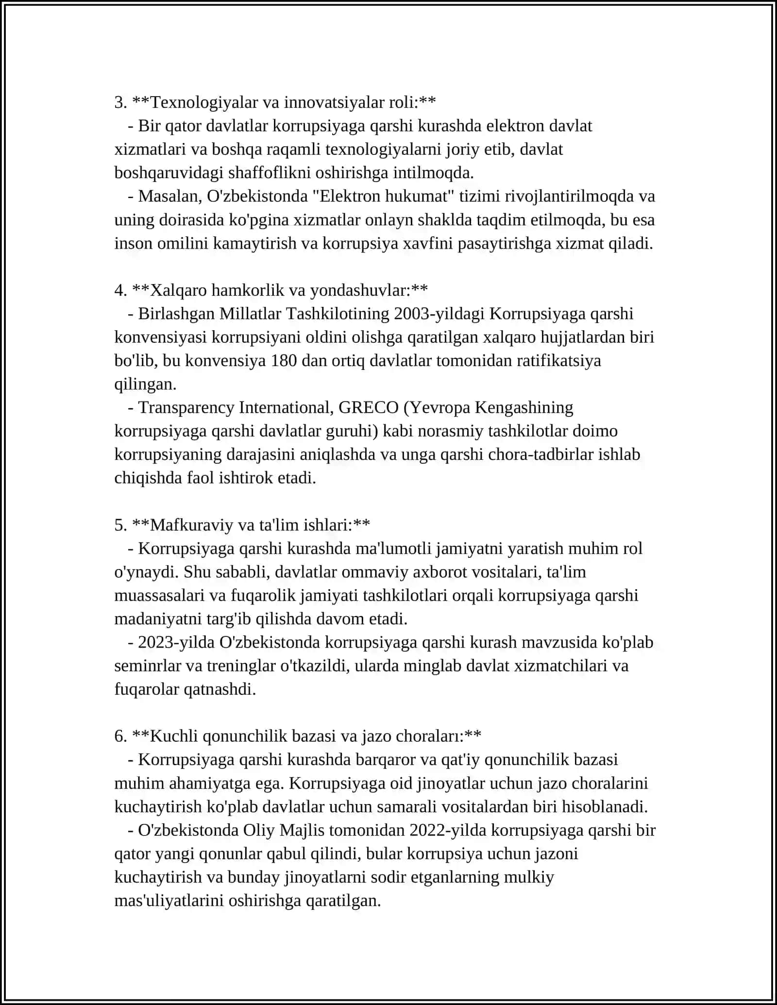 O'ZBEKISTONDA KORRUPSIYAGA QARSHI KURASH MEXANIZMLARI 4