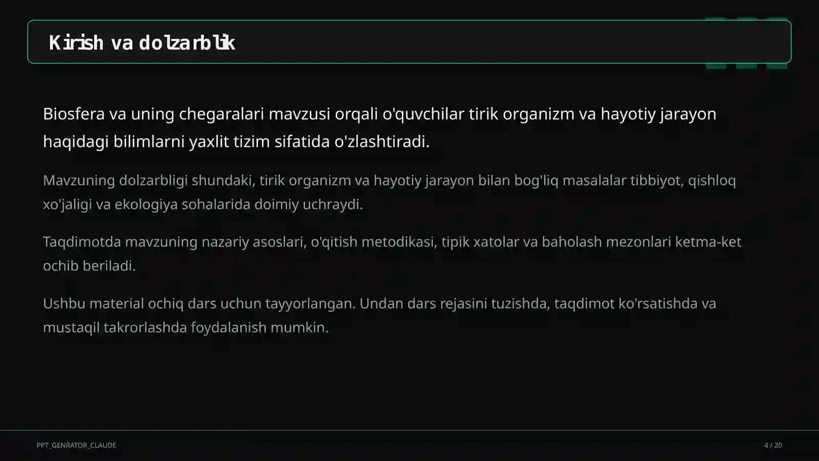 Biosfera va uning chegaralari (10-sinf) 4