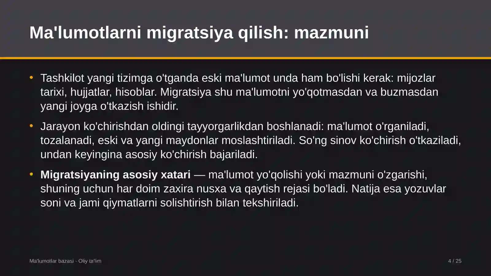energetika ta'mirlash korxonalarida ma'lumotlarni migratsiya qilish 9758 4