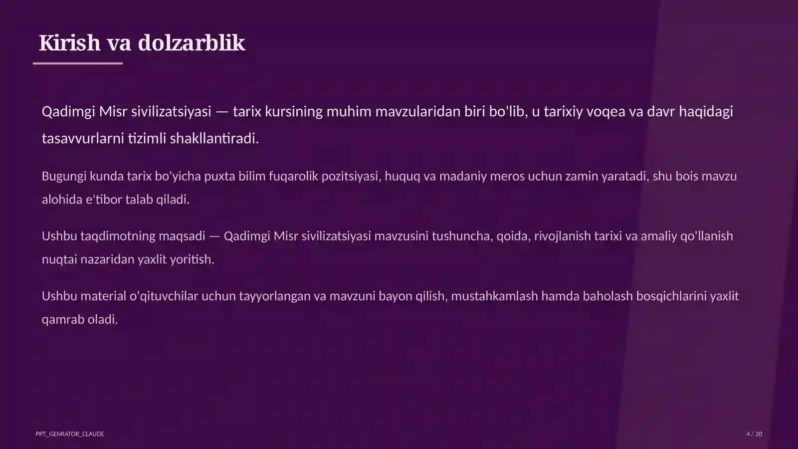 Qadimgi Misr sivilizatsiyasi (6-sinf) 4