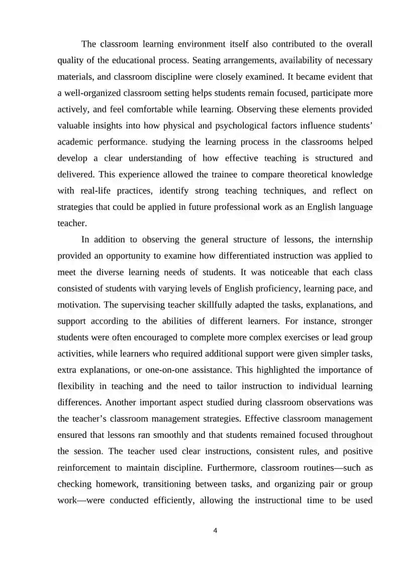 Teaching Internship Report at School No. 299 4