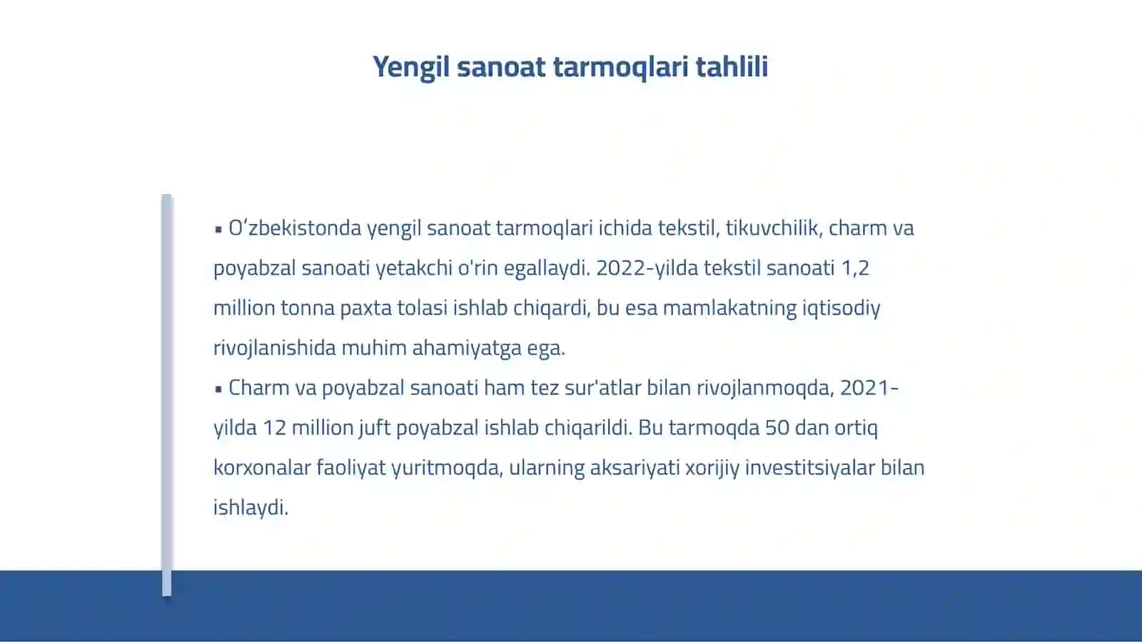 Oʻzbekiston Respublikasida yengil sanoat rivojlanishi yoʻnalishlari 4